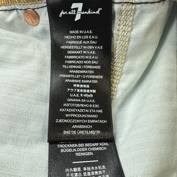 7 For All Mankind Monroe High Rise Cut Off Distressed Denim Blue Jean Shorts 23 - Picture 7 of 9